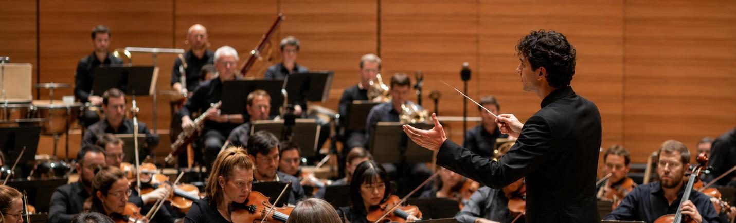 A conductor leading an orchestra in a concert hall — the metaphor for harness engineering